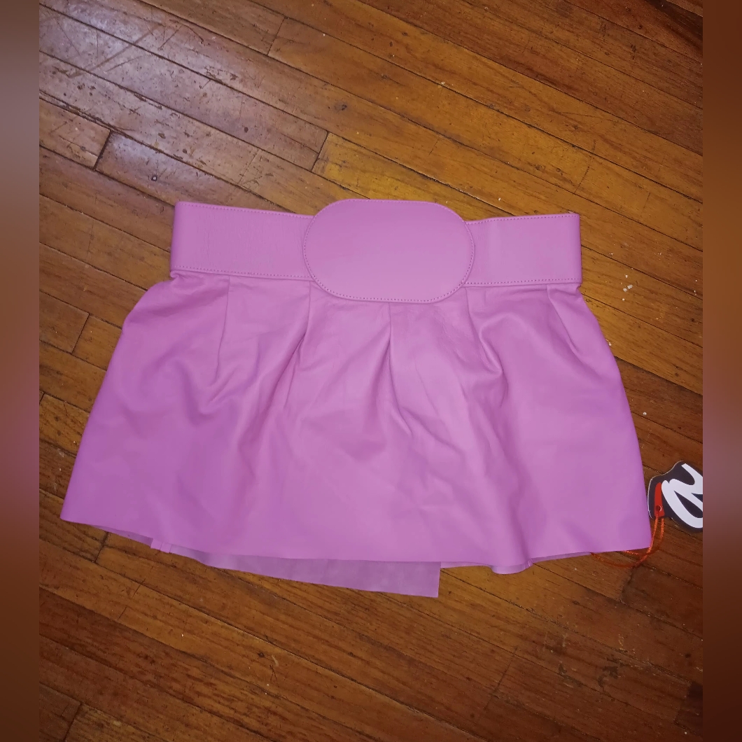 A Brand Micro Leather Mini Skirt